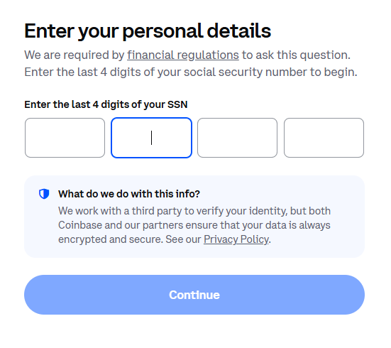 Coinbase SSN verification